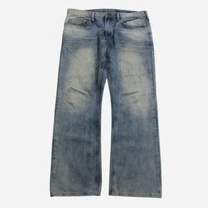 Mens Buffalo David Y2K Skater Grunge Punk Baggy Straight Fit Light Wash Jeans